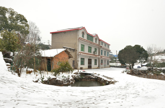 乡村雪景