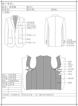服裝設(shè)計男西裝手繪矢量圖