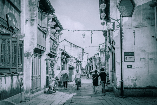 苏州老建筑街景复古照片