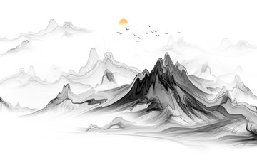 抽象水墨山水畫