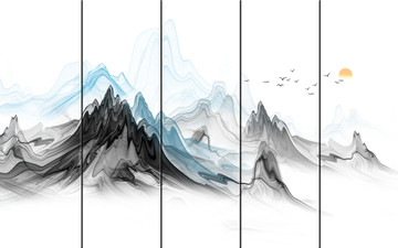抽象水墨山水畫