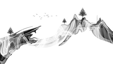 抽象水墨山水畫