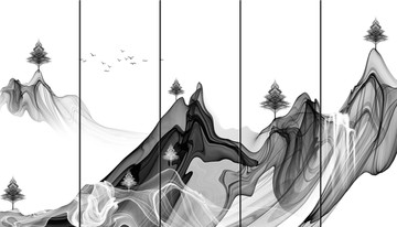 抽象水墨山水畫
