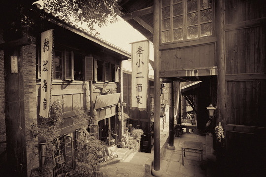 重庆老建筑黑白照片