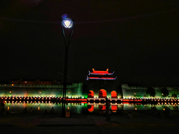 苏州平门城楼 夜色夜景灯光