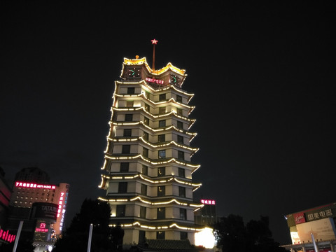 河南郑州二七纪念塔夜景