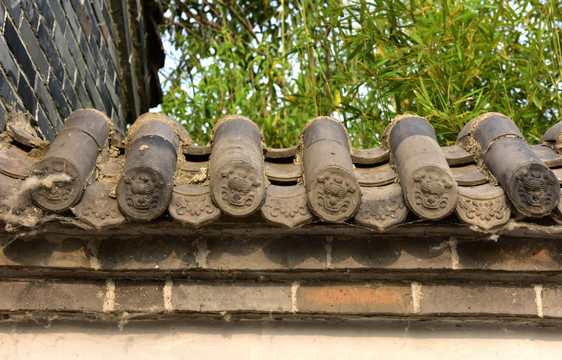 中式院墙青砖灰砖