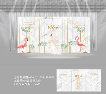 火烈鳥綠色系小清新婚禮主題