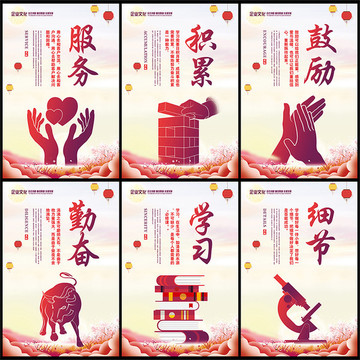 學(xué)習(xí)服務(wù)積累細(xì)節(jié)鼓勵勤奮文化墻