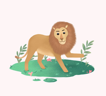 手繪卡通獅子
