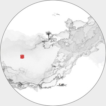 禪境水墨山水畫(huà)新中式油畫(huà)
