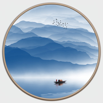抽象山水玄關背景墻