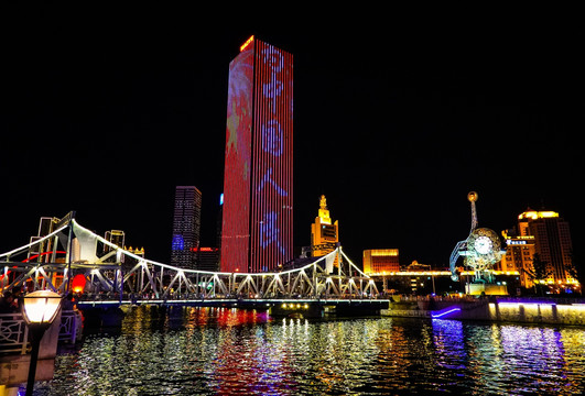 天津海河夜景