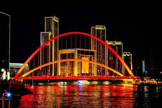 天津海河风光夜景