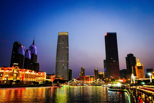 天津津湾广场夜景