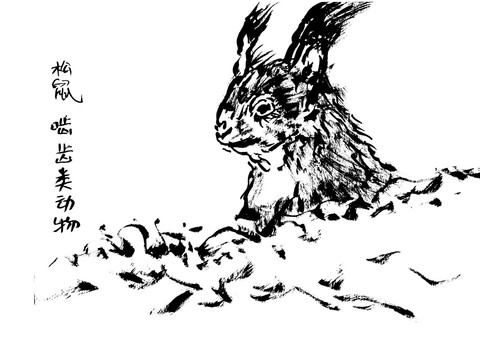 手繪水猁