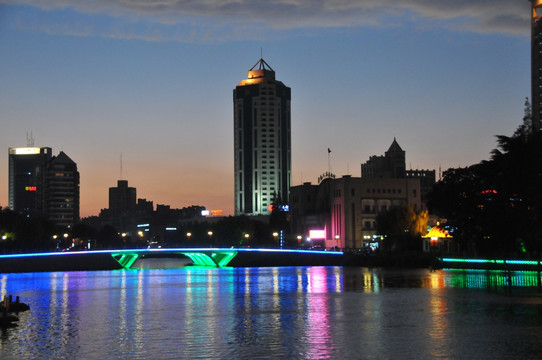 南通濠河景区夜景美