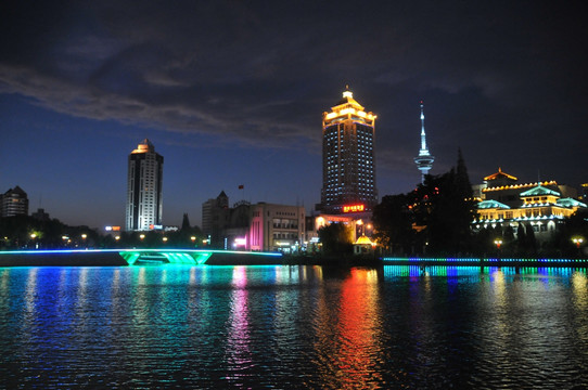 南通濠河景区夜景美