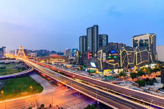 成都高新区夜景