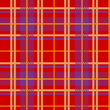 矢量苏格兰格子布纹红色格子布纹