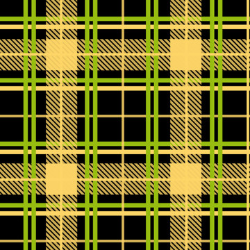 矢量苏格兰格子布纹黄色格子布纹
