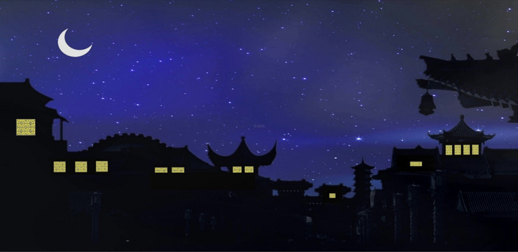 皇宮夜背景