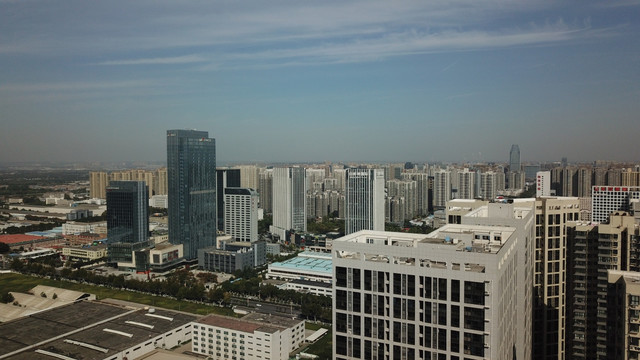 航拍西安未央?yún)^(qū)城市高樓風(fēng)光
