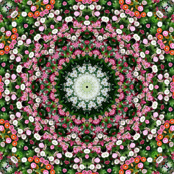 對稱鮮花拼花圖案
