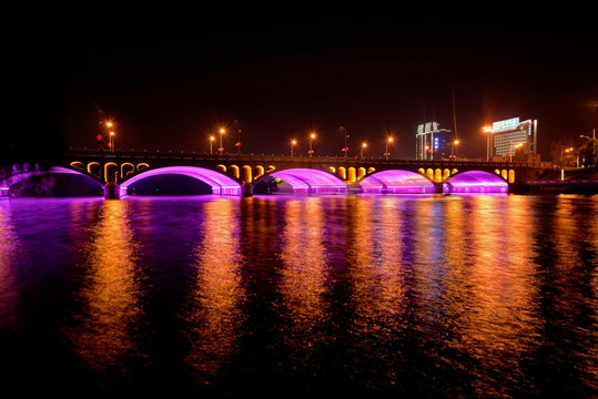 金华五百滩通济桥夜景