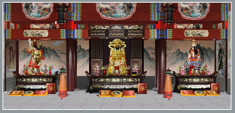 寺廟室內(nèi)佛像裝飾
