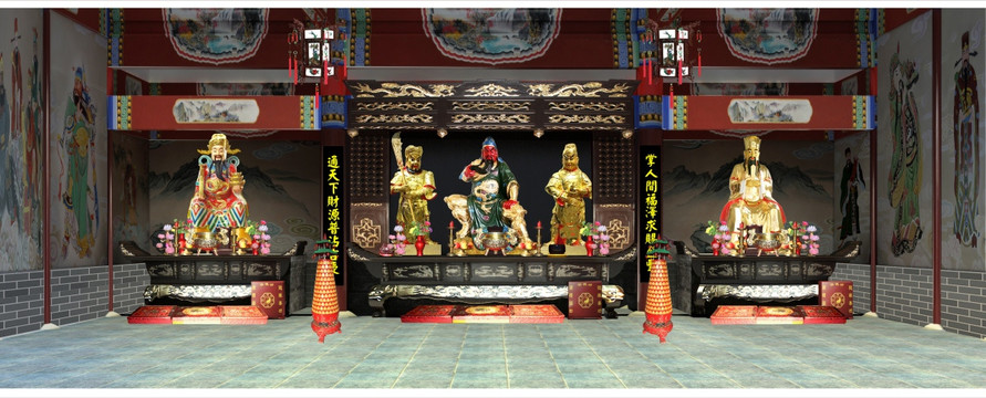 寺廟室內(nèi)佛像裝飾
