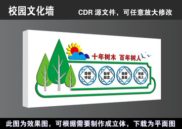 學(xué)校文明校園文化墻立體展板