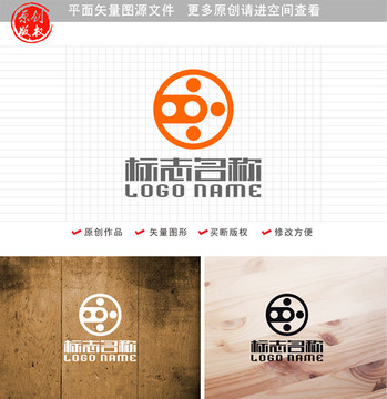 影视公司标志胶卷logo