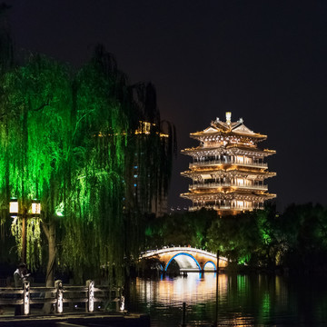 大明湖超然楼夜景