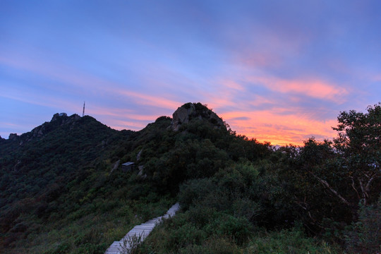 北京百花山五指峰晚霞