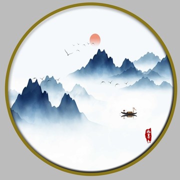 简约山水画