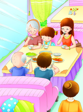 一家人吃飯