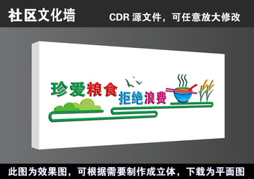 食堂学校珍惜粮食文化高清展板