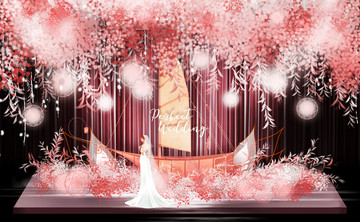 粉白色婚礼设计