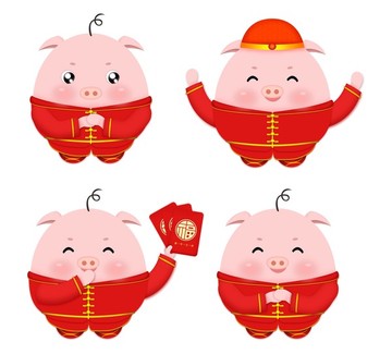 豬年拜年卡通形象