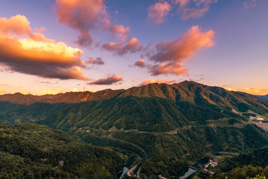 宁波四明山日落