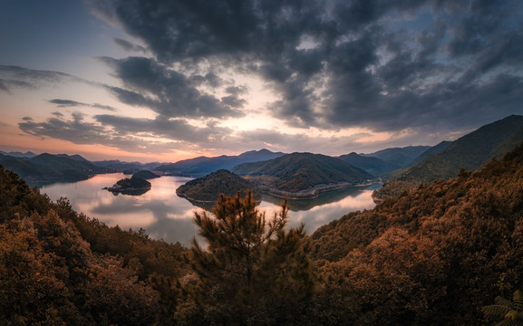 宁波九龙湖日落