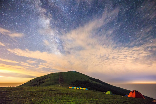 北京海坨山草甸星空银河