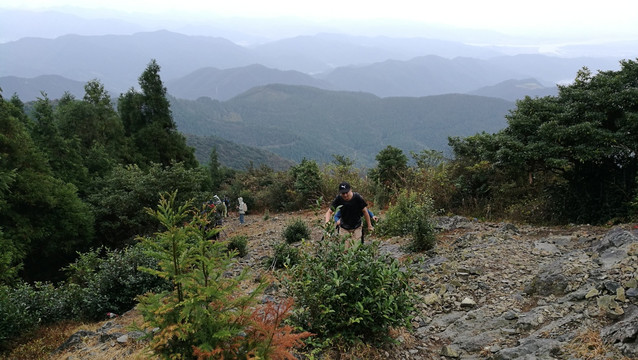 浙江宁波宁海风光茶山磨柱峰风光