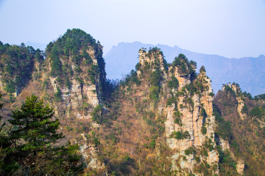 张家界武陵源天子山黄河岸观景台