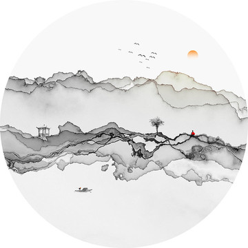 水墨山水抽象畫(huà)