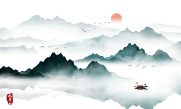 水墨山水画