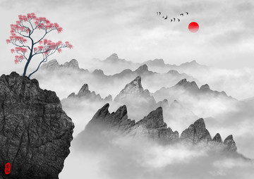 寫意山水裝飾畫