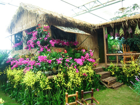 花卉小茅屋