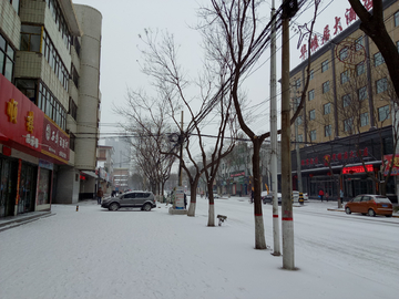 冬天街道雪景